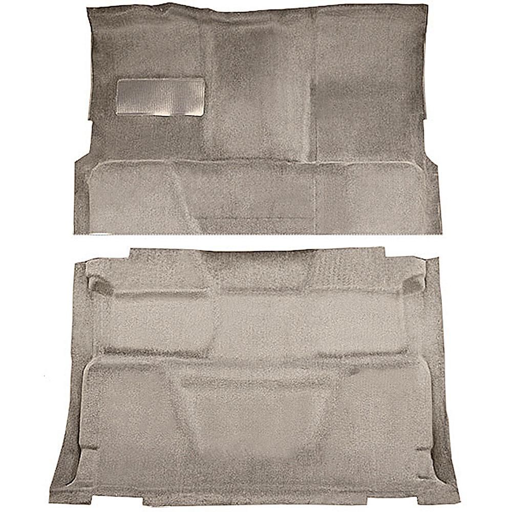 1974-80 Chevrolet, GMC Pickup Crew Cab Molded Carpet Set Cut Pile Standard Backing Floor Shift 4-Speed High Hump 2WD Silver