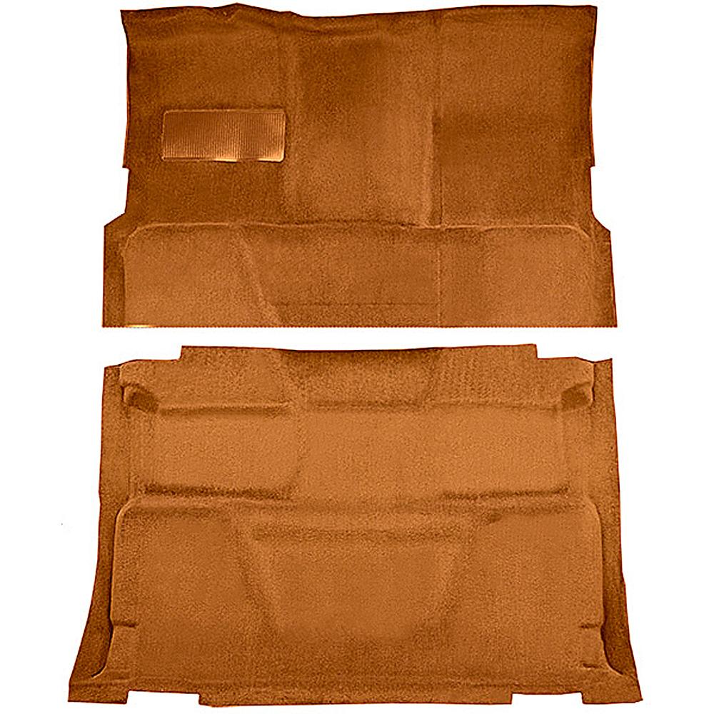 1974-80 Chevrolet, GMC Pickup Crew Cab Molded Carpet Set Cut Pile Standard Backing Floor Shift 4-Speed High Hump 2WD Mandrin Orange