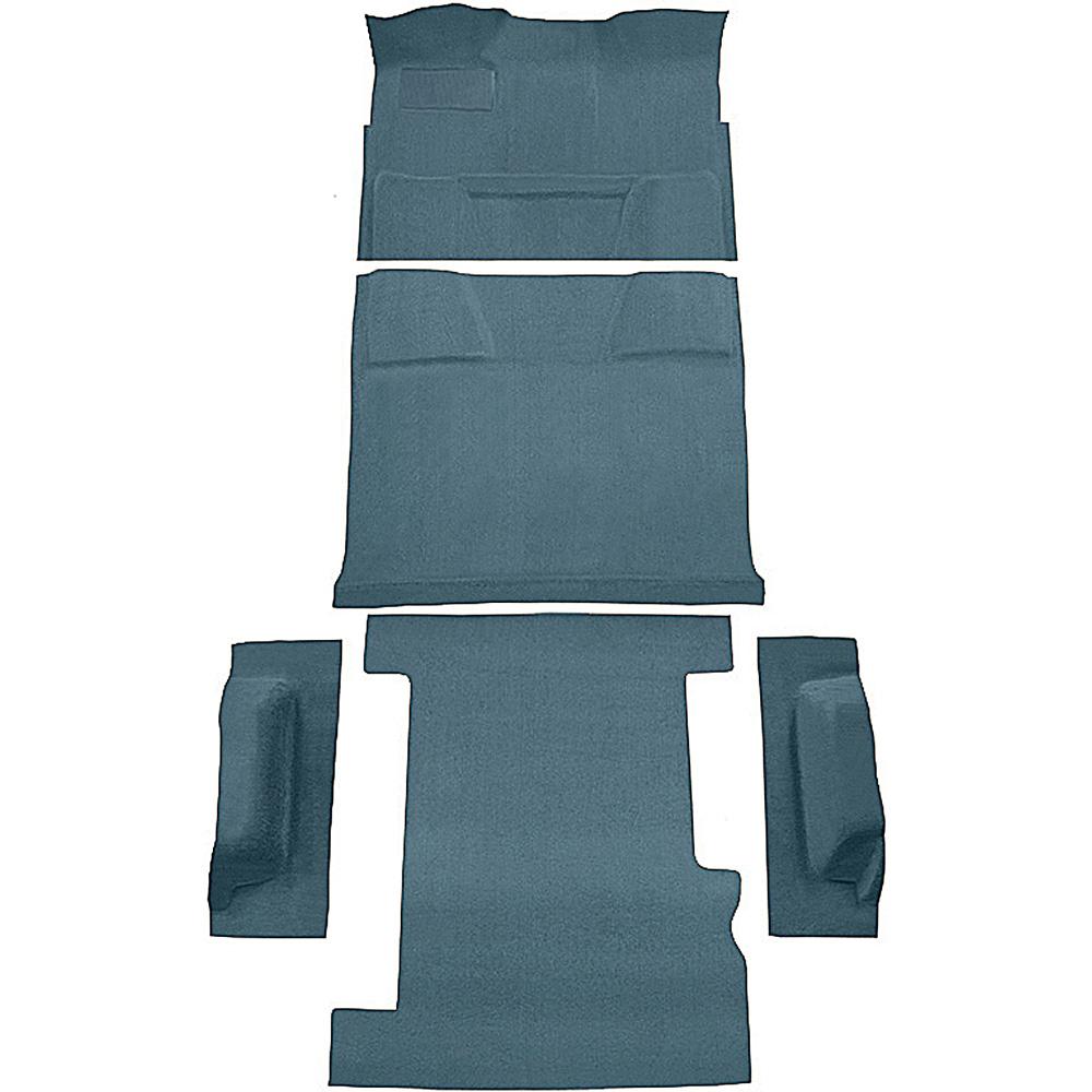 1973-74 Chevrolet, GMC Suburban 4-Door Molded Carpet Set Loop Standard Backing Floor Shift TH400 4WD Medium Blue