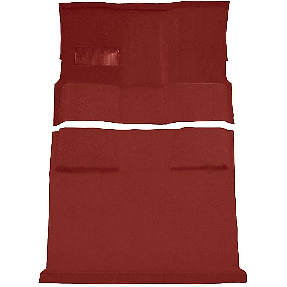 1973-74 Chevrolet, GMC Suburban 4-Door Molded Passenger Area Carpet Set Loop Standard Backing Floor Shift TH400 4WD Red