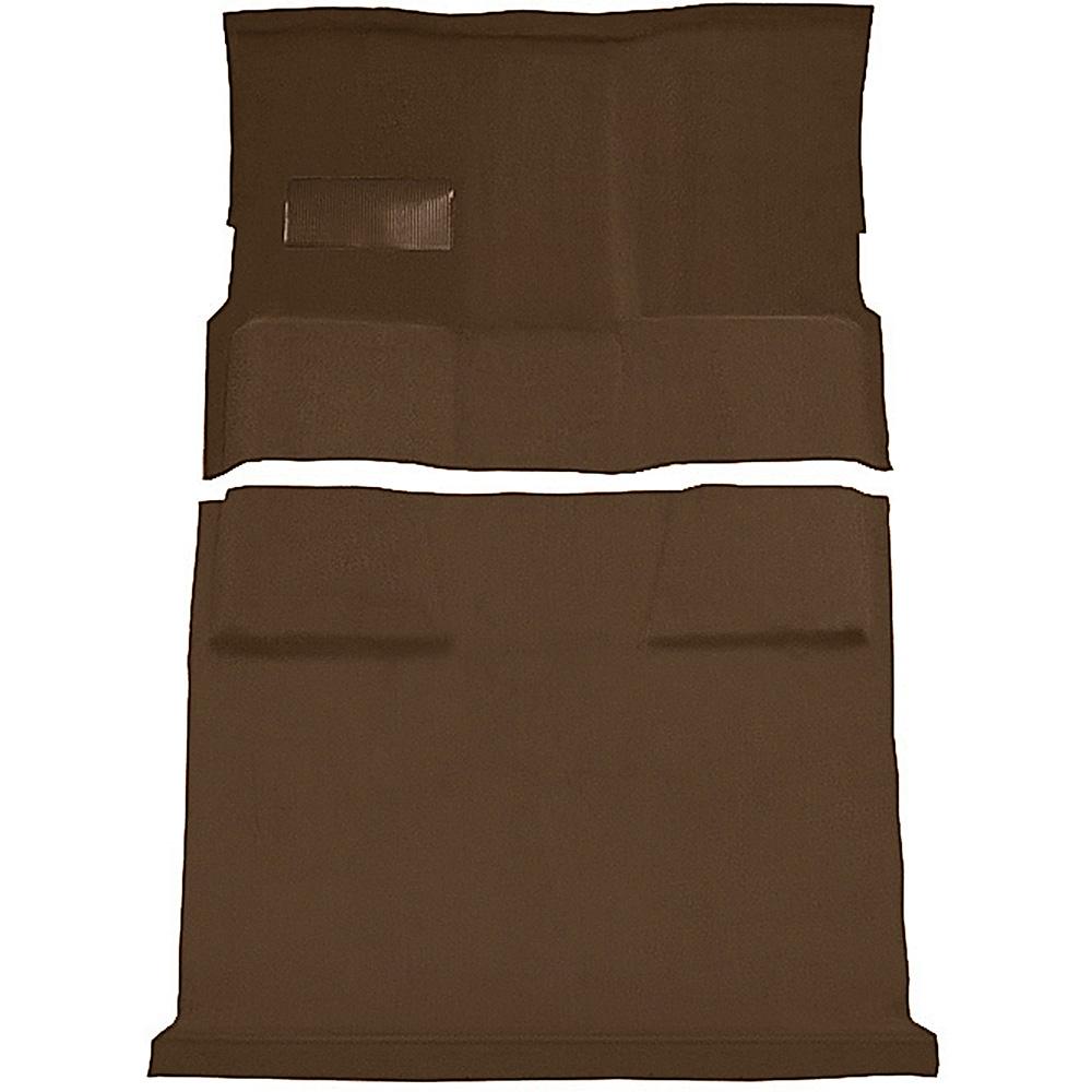 1973-74 Chevrolet, GMC Suburban 4-Door Molded Passenger Area Carpet Set Loop Standard Backing Floor Shift TH400 4WD Dark Saddle
