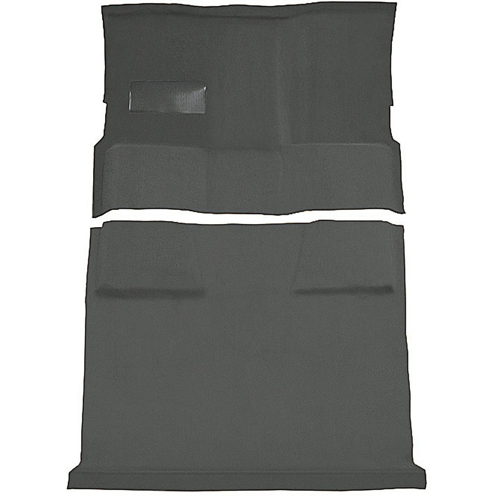 1973-74 Chevrolet, GMC Suburban 4-Door Molded Passenger Area Carpet Set Loop Standard Backing Floor Shift TH400 4WD Gunmetal Gray
