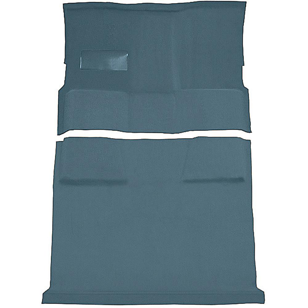 1973-74 Chevrolet, GMC Suburban 4-Door Molded Passenger Area Carpet Set Loop Standard Backing Floor Shift TH400 4WD Medium Blue