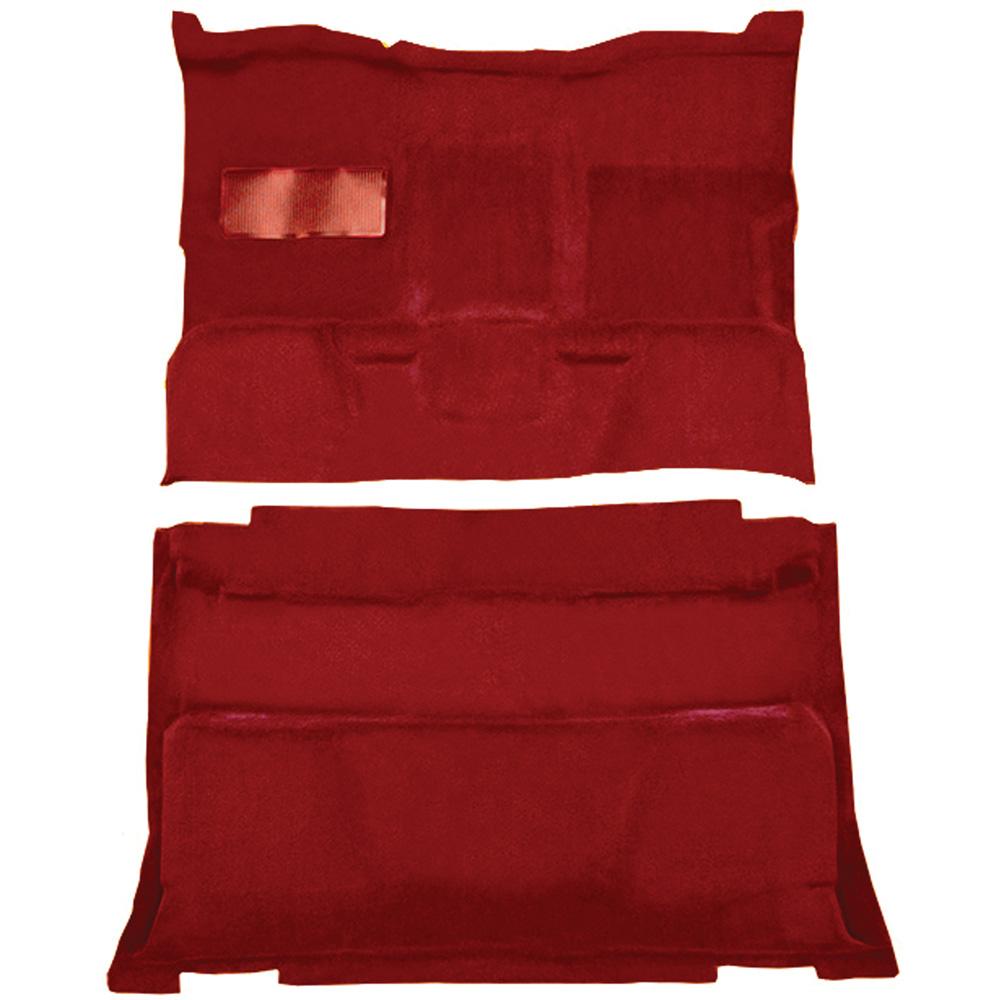 1981-91 Chevrolet, GMC Pickup Crew Cab Molded Carpet Set Cut Pile Standard Backing Column Shift Auto/Manual 2WD Dark Red / Carmine