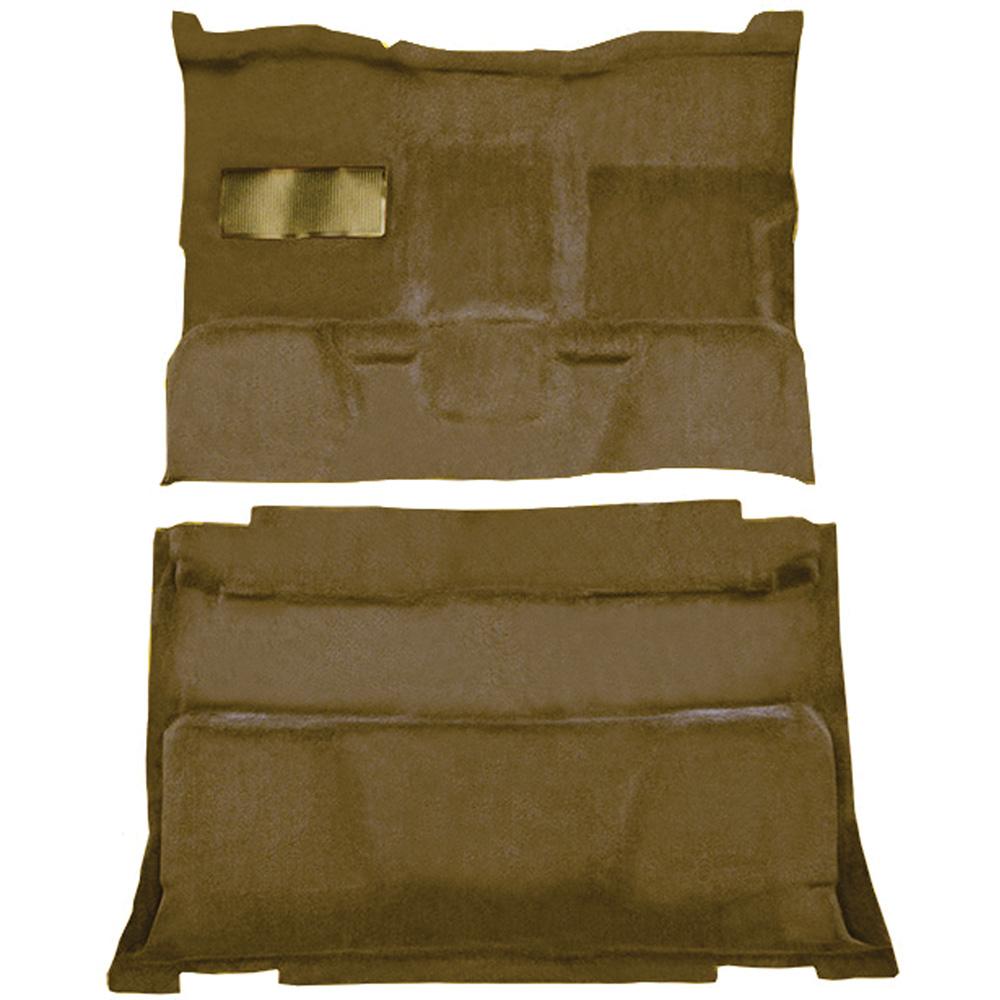 1981-91 Chevrolet, GMC Pickup Crew Cab Molded Carpet Set Cut Pile Standard Backing Column Shift Auto/Manual 2WD Cognac