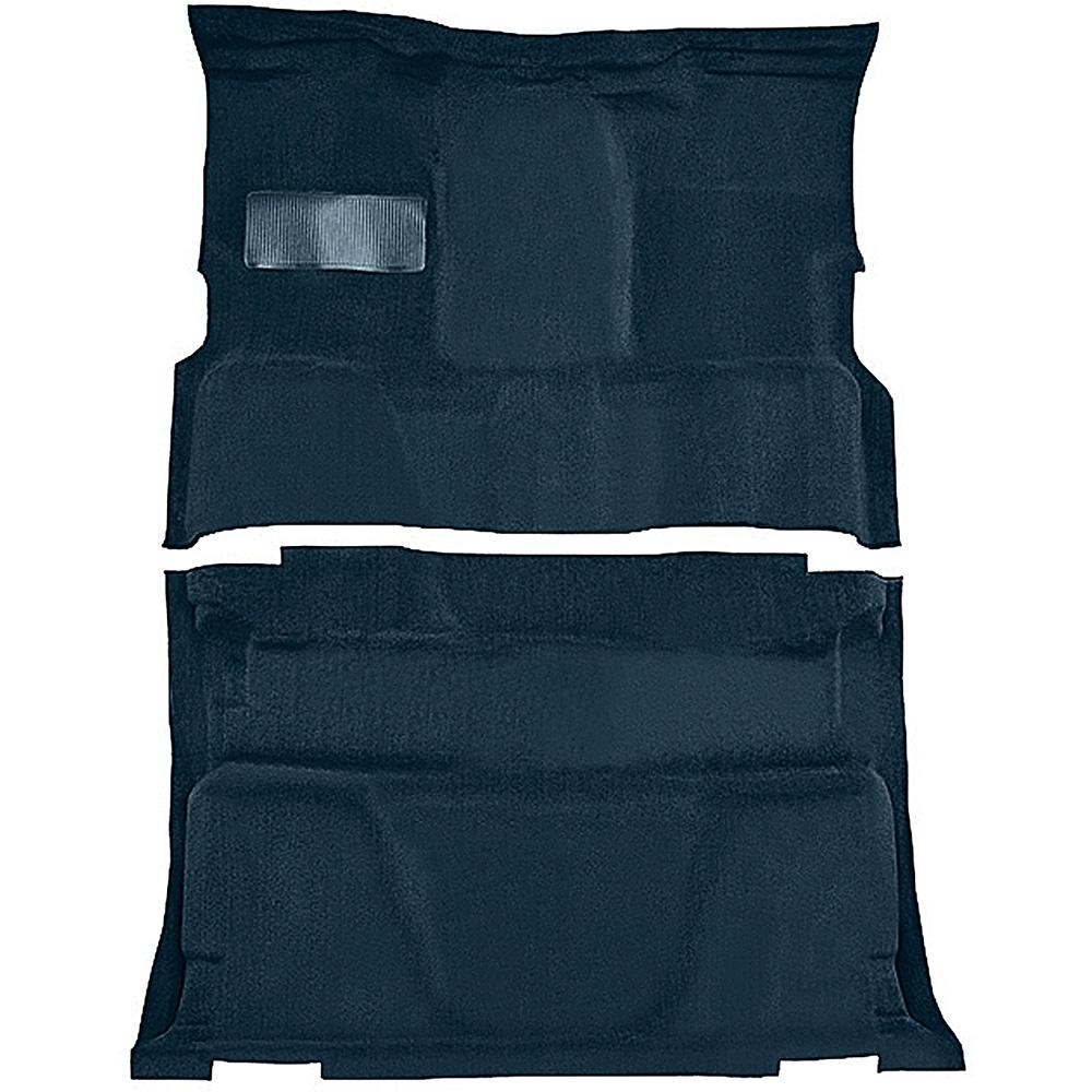 1981-91 Chevrolet, GMC Pickup Crew Cab Molded Carpet Set Cut Pile Standard Backing Floor Shift 4-Speed 2WD Dark Blue