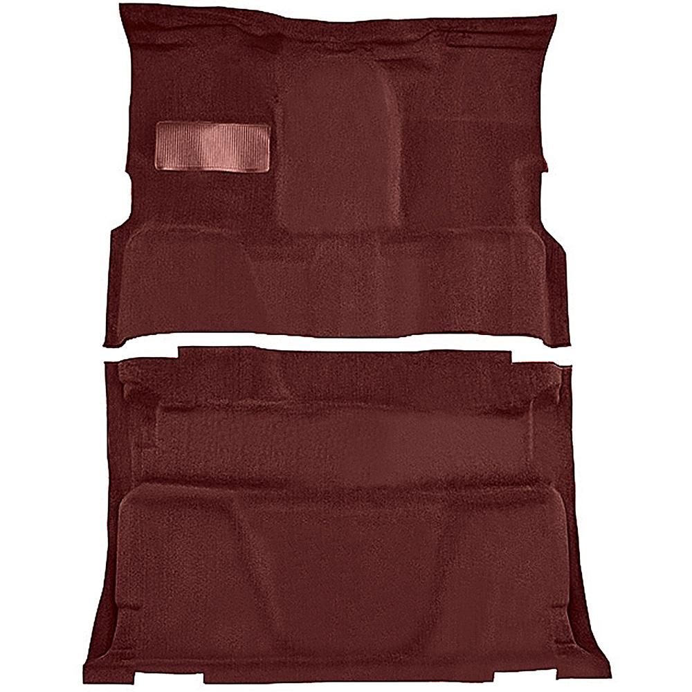 1981-91 Chevrolet, GMC Pickup Crew Cab Molded Carpet Set Cut Pile Standard Backing Floor Shift 4-Speed 2WD Maroon