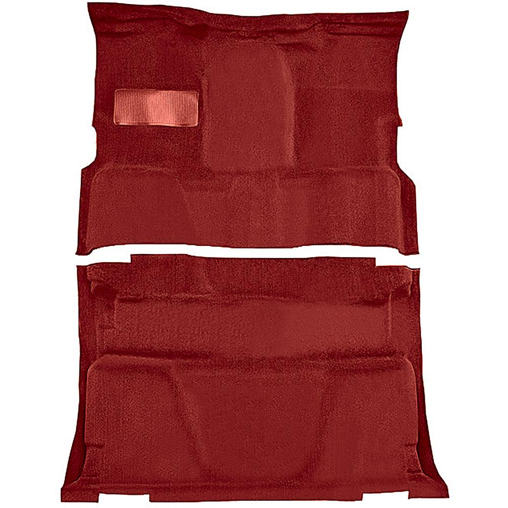 1981-91 Chevrolet, GMC Pickup Crew Cab Molded Carpet Set Cut Pile Standard Backing Floor Shift 4-Speed 2WD Oxblood