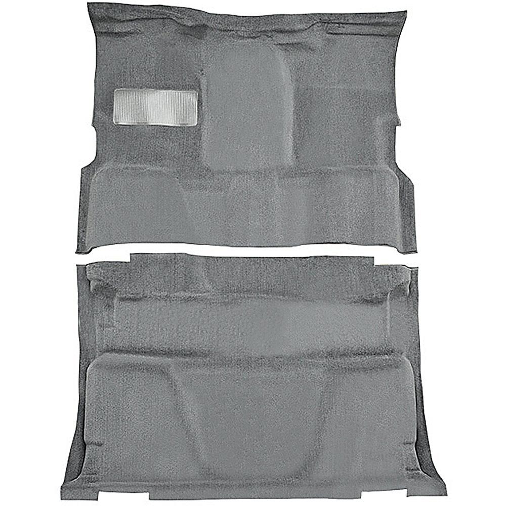 1981-91 Chevrolet, GMC Pickup Crew Cab Molded Carpet Set Cut Pile Standard Backing Floor Shift 4-Speed 2WD Medium Gray