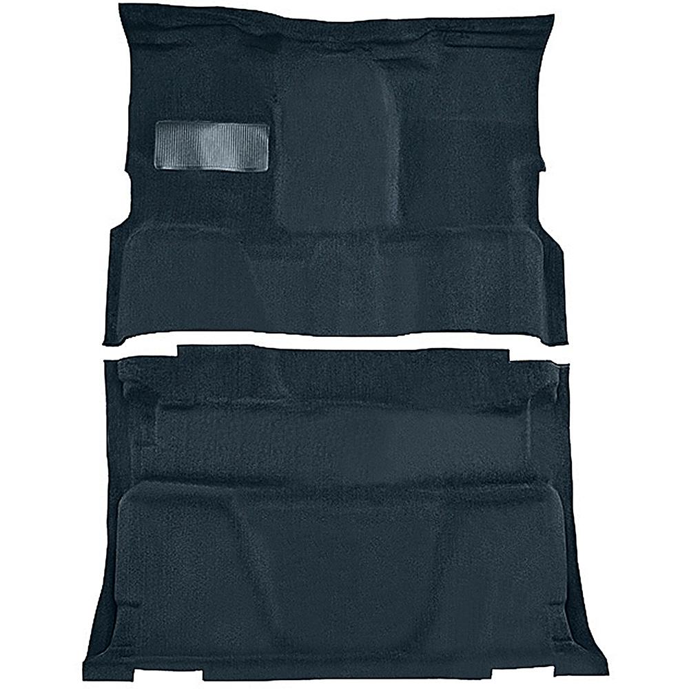 1981-91 Chevrolet, GMC Pickup Crew Cab Molded Carpet Set Cut Pile Standard Backing Floor Shift 4-Speed 2WD Midnight Blue