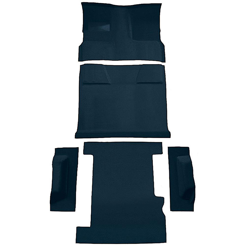 1981-91 Chevrolet, GMC Suburban 4-Door Molded Carpet Set Cut Pile Standard Backing Floor Shift 4-Speed 2WD Dark Blue