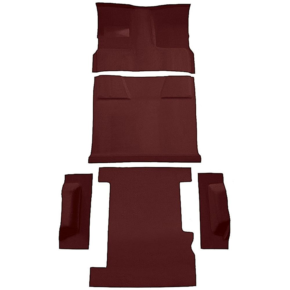1981-91 Chevrolet, GMC Suburban 4-Door Molded Carpet Set Cut Pile Standard Backing Floor Shift 4-Speed 2WD Maroon