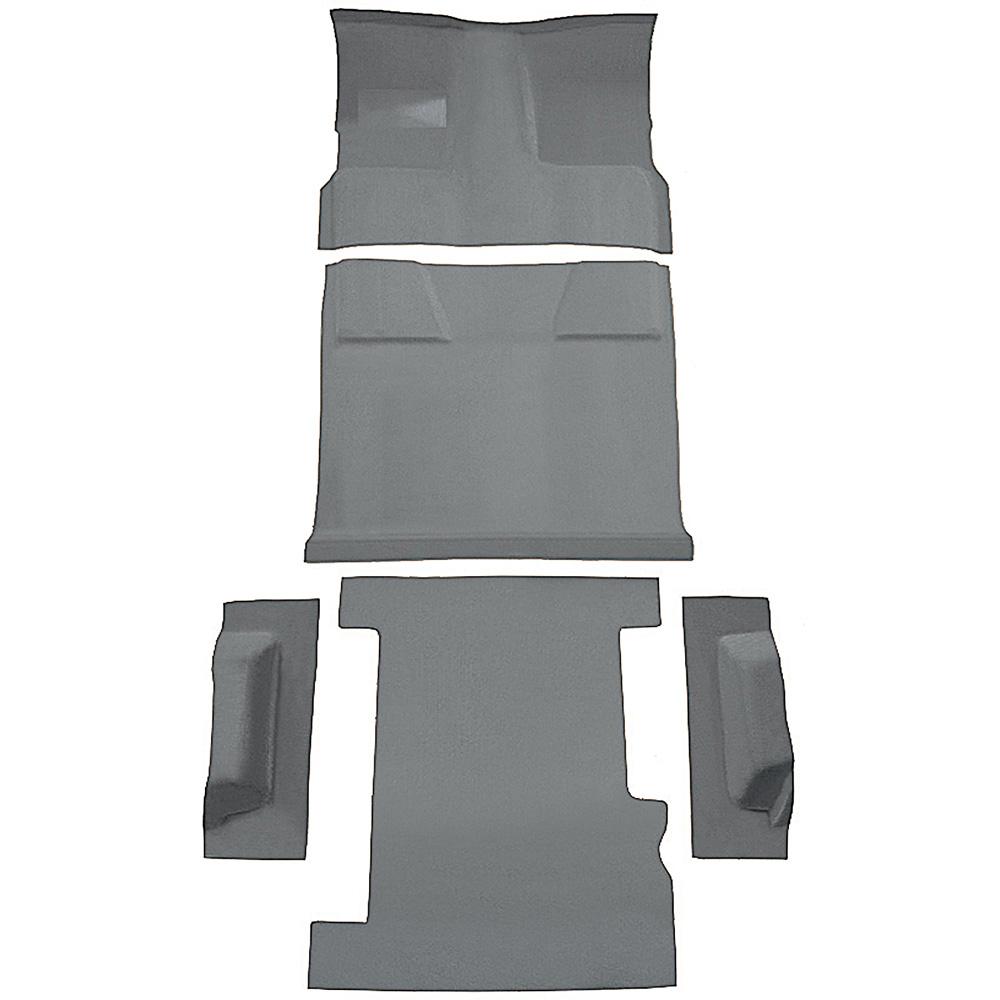 1981-91 Chevrolet, GMC Suburban 4-Door Molded Carpet Set Cut Pile Standard Backing Floor Shift 4-Speed 2WD Medium Gray