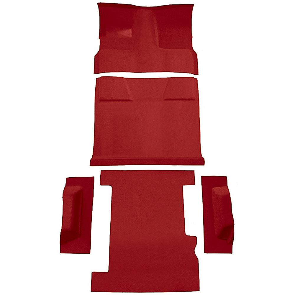 1981-91 Chevrolet, GMC Suburban 4-Door Molded Carpet Set Cut Pile Standard Backing Floor Shift 4-Speed 2WD Dark Red / Carmine