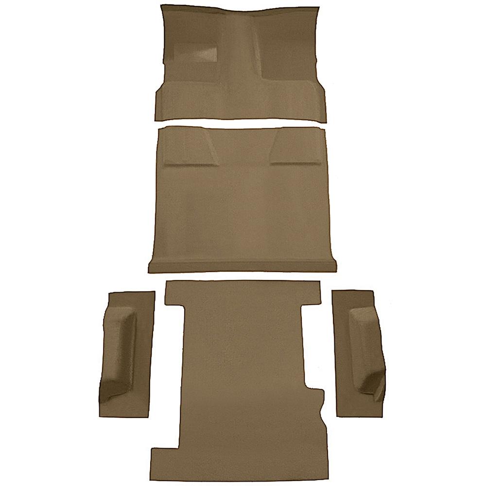 1981-91 Chevrolet, GMC Suburban 4-Door Molded Carpet Set Cut Pile Standard Backing Floor Shift 4-Speed 2WD Cognac