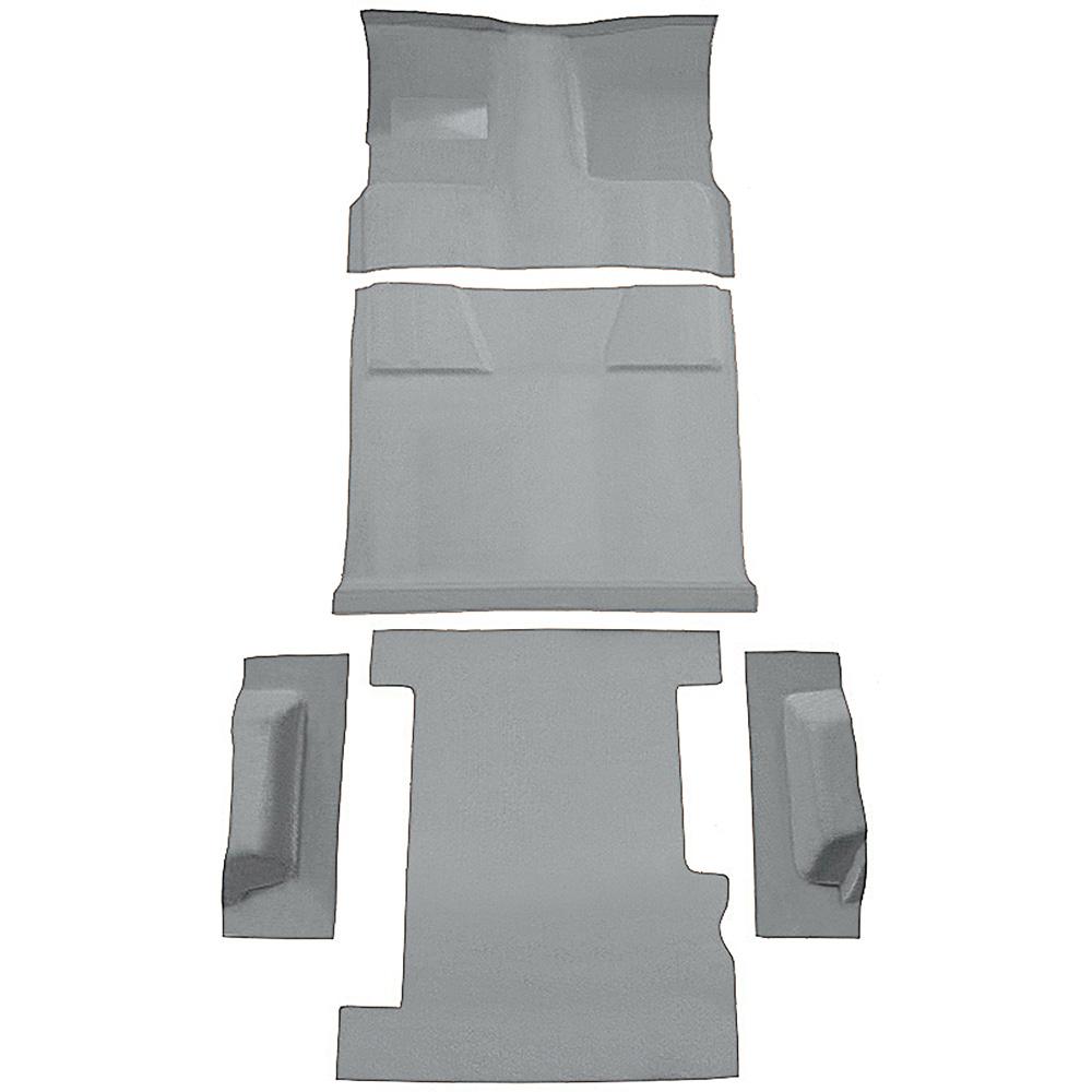 1981-91 Chevrolet, GMC Suburban 4-Door Molded Carpet Set Cut Pile Standard Backing Floor Shift 4-Speed 2WD Silver