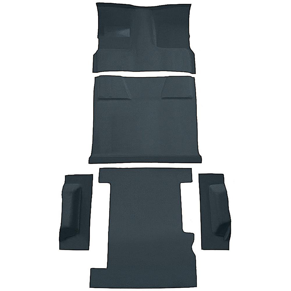 1981-91 Chevrolet, GMC Suburban 4-Door Molded Carpet Set Cut Pile Standard Backing Floor Shift 4-Speed 2WD Blue