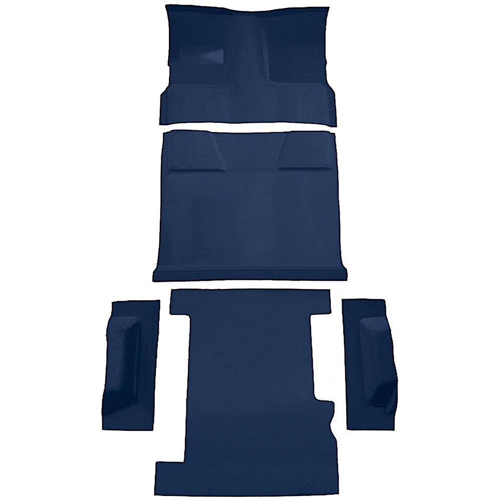 1981-91 Chevrolet, GMC Suburban 4-Door Molded Carpet Set Cut Pile Standard Backing Floor Shift 4-Speed 2WD Regatta Blue