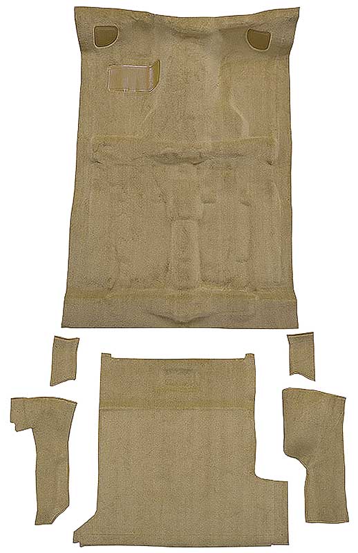 1983-94 S10 Blazer/S15 Jimmy 2-Door Carpet Set Passenger and Cargo Area Molded Standard Backing Cutpile Cognac