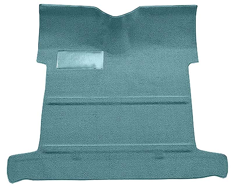 1955-59 Chevrolet, GMC Pickup 2nd Series Regular Cab Molded Carpet Set Loop Standard Backing w/o Holes 4-Speed High Hump 2WD Aqua