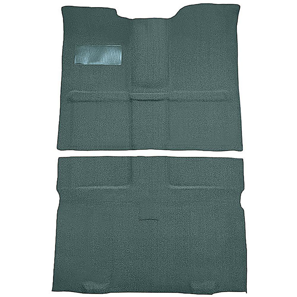 1967-72 Chevrolet, GMC Suburban 3-Door Molded Passenger Area Carpet Set Loop Standard Backing Floor Shift TH400 4WD Aqua