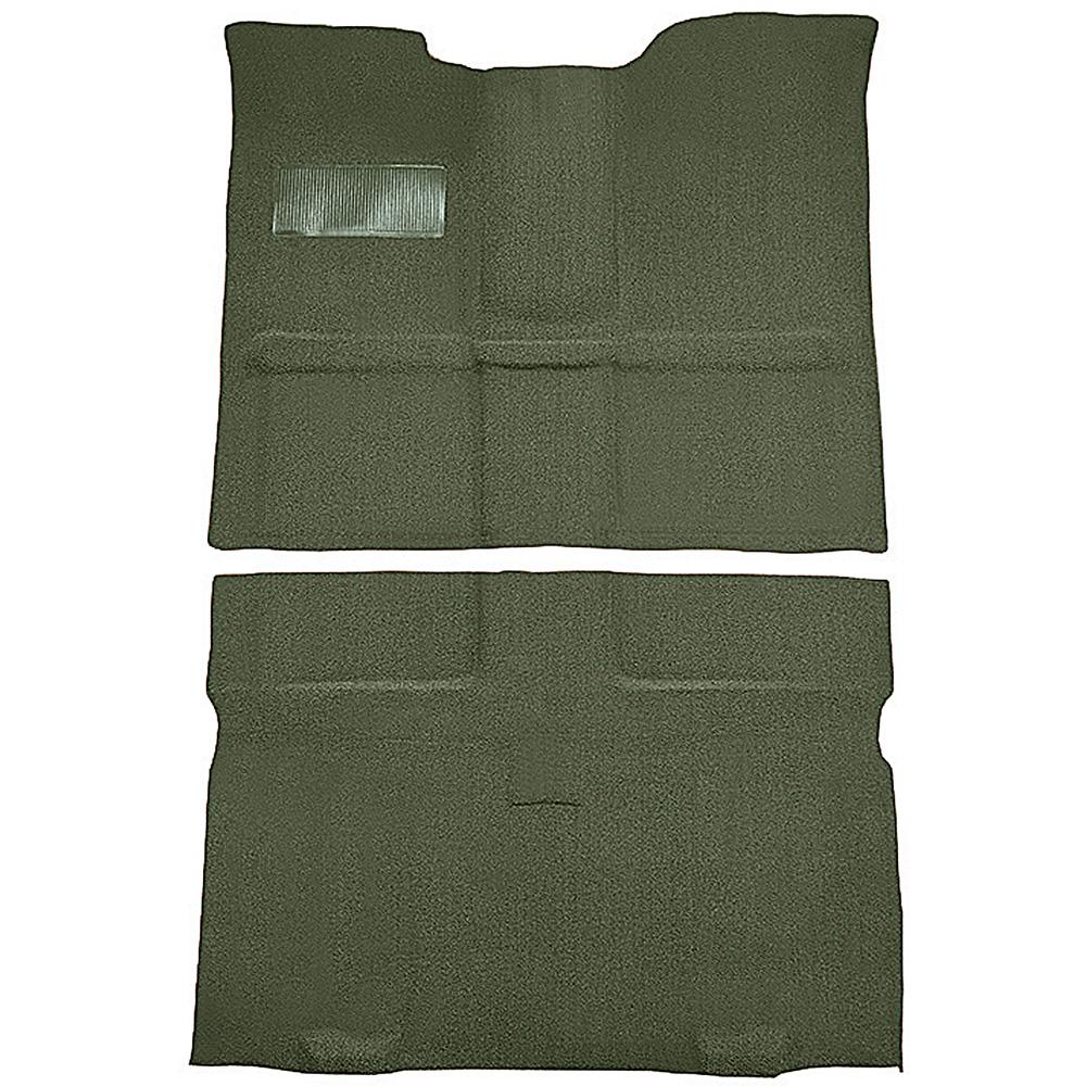 1967-72 Chevrolet, GMC Suburban 3-Door Molded Passenger Area Carpet Set Loop Standard Backing Floor Shift TH400 4WD Moss Green