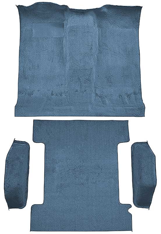 1974-77 K5 Blazer, Jimmy 2-Door Molded Carpet Kit Cut Pile Standard Backing Column & Floor Shift Automatic or Manual 2WD/4WD Blue