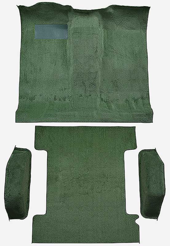 1974-77 K5 Blazer, Jimmy 2-Door Molded Carpet Kit Cut Pile Standard Backing Column & Floor Shift Automatic or Manual 2WD/4WD Willow Green