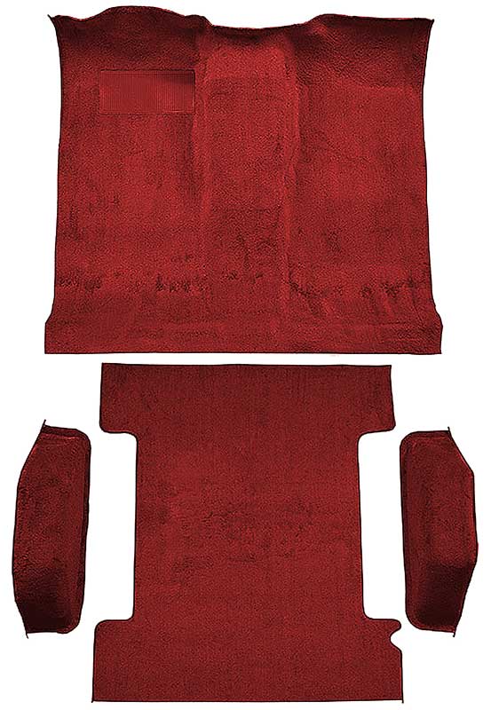 1973-74 Blazer, Jimmy 2-Door Molded Carpet Kit Loop Standard Backing Column & Floor Shift Automatic or Manual 2WD/4WD Red