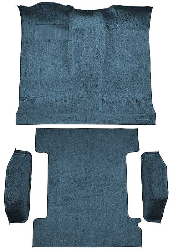 1973-74 Blazer, Jimmy 2-Door Molded Carpet Kit Loop Standard Backing Column & Floor Shift Automatic or Manual 2WD/4WD Medium Blue