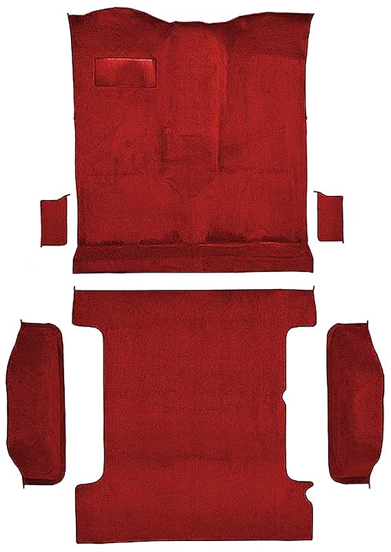 1978-80 K5 Blazer, Jimmy 2-Door Molded Carpet Kit Cut Pile Standard Backing Column & Floor Shift Automatic or Manual 2WD/4WD Dark Red / Carmine