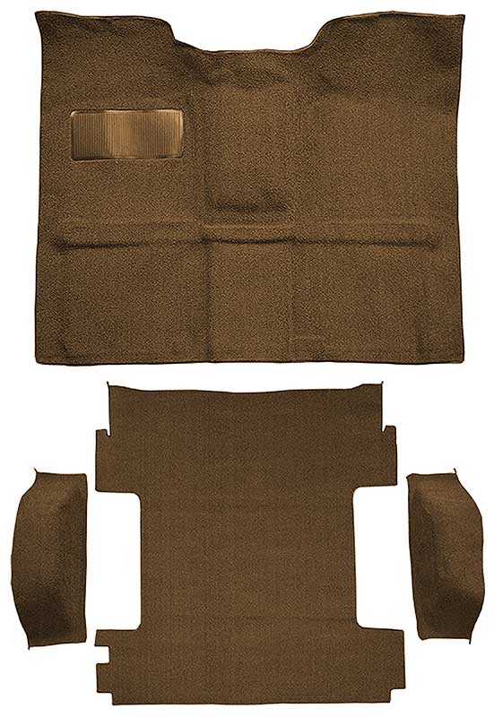 1969-72 Blazer, Jimmy Except CST 2-Door Molded Carpet Set Loop Standard Backing Floor Shift 4-Speed High Hump 4WD Dark Saddle