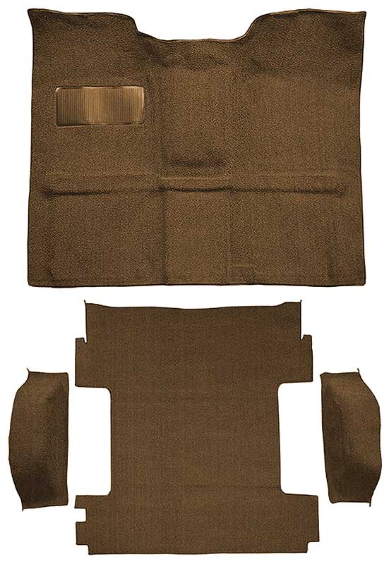 1969-72 Blazer, Jimmy CST 2-Door Molded Carpet Set Loop Standard Backing Floor Shift 4-Speed High Hump 4WD Dark Saddle