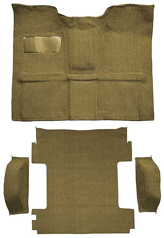 1969-72 Blazer/Jimmy CST Models Carpet Cargo Area 3-Piece Set Molded Wheel Well Covers Standard Backing Loop Gold