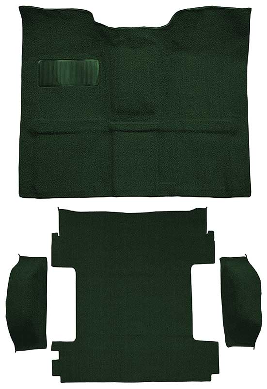 1969-72 Blazer/Jimmy CST Models Carpet Cargo Area 3-Piece Set Molded Wheel Well Covers Standard Backing Loop Dark Green