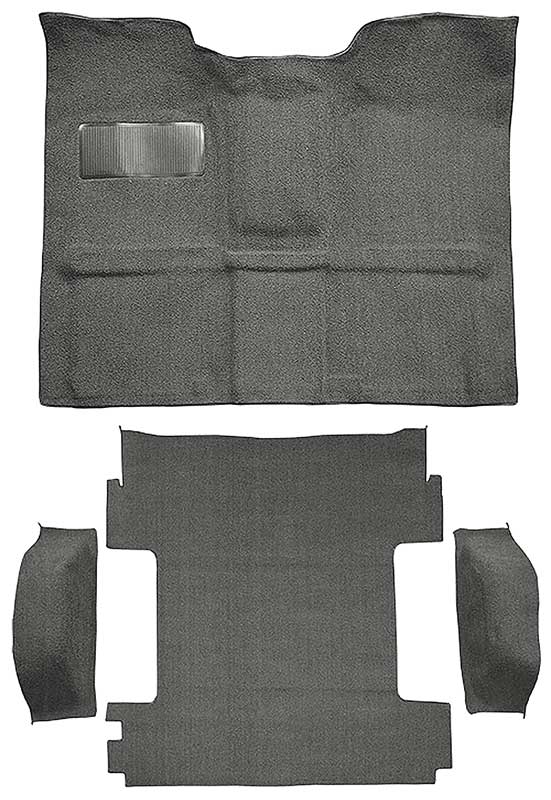 1969-72 Blazer/Jimmy CST Models Carpet Cargo Area 3-Piece Set Molded Wheel Well Covers Standard Backing Loop Gunmetal Gray