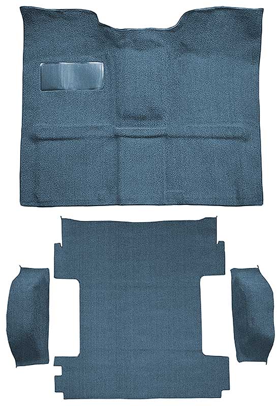 1969-72 Blazer/Jimmy CST Models Carpet Cargo Area 3-Piece Set Molded Wheel Well Covers Standard Backing Loop Medium Blue