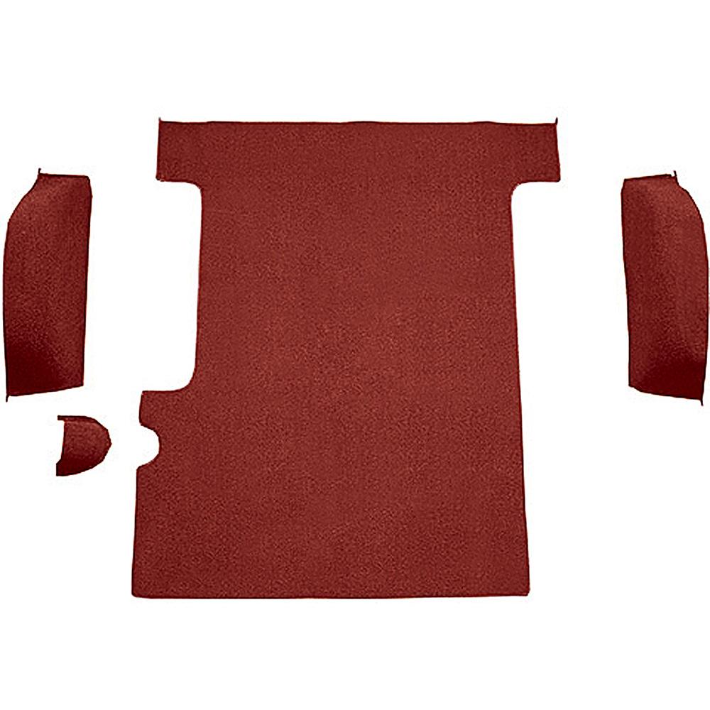 1967-72 Chevrolet/GMC Suburban Carpet Cargo Area 4-Piece Set Molded Wheel Well Covers Standard Backing Loop Red