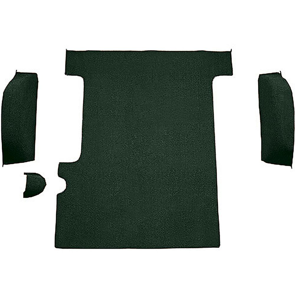 1967-72 Chevrolet/GMC Suburban Carpet Cargo Area 4-Piece Set Molded Wheel Well Covers Standard Backing Loop Dark Green