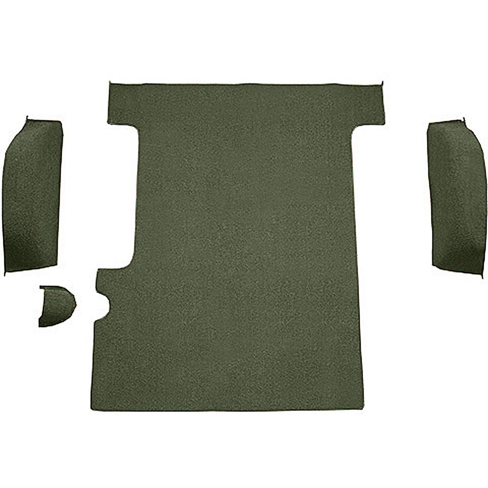 1967-72 Chevrolet/GMC Suburban Carpet Cargo Area 4-Piece Set Molded Wheel Well Covers Standard Backing Loop Moss Green