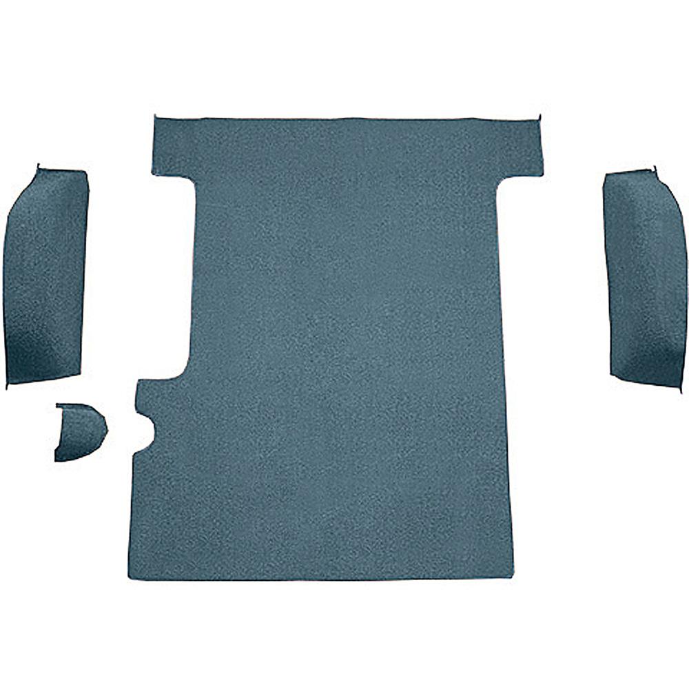 1967-72 Chevrolet/GMC Suburban Carpet Cargo Area 4-Piece Set Molded Wheel Well Covers Standard Backing Loop Medium Blue