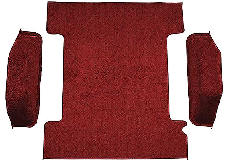 1973-74 Blazer/Jimmy Carpet Cargo Area 3-Piece Set Molded Wheel Well Covers Standard Backing Loop Red