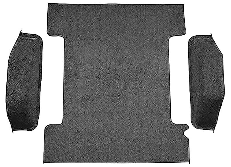 1973-74 Blazer/Jimmy Carpet Cargo Area 3-Piece Set Molded Wheel Well Covers Standard Backing Loop Dark Olive Green