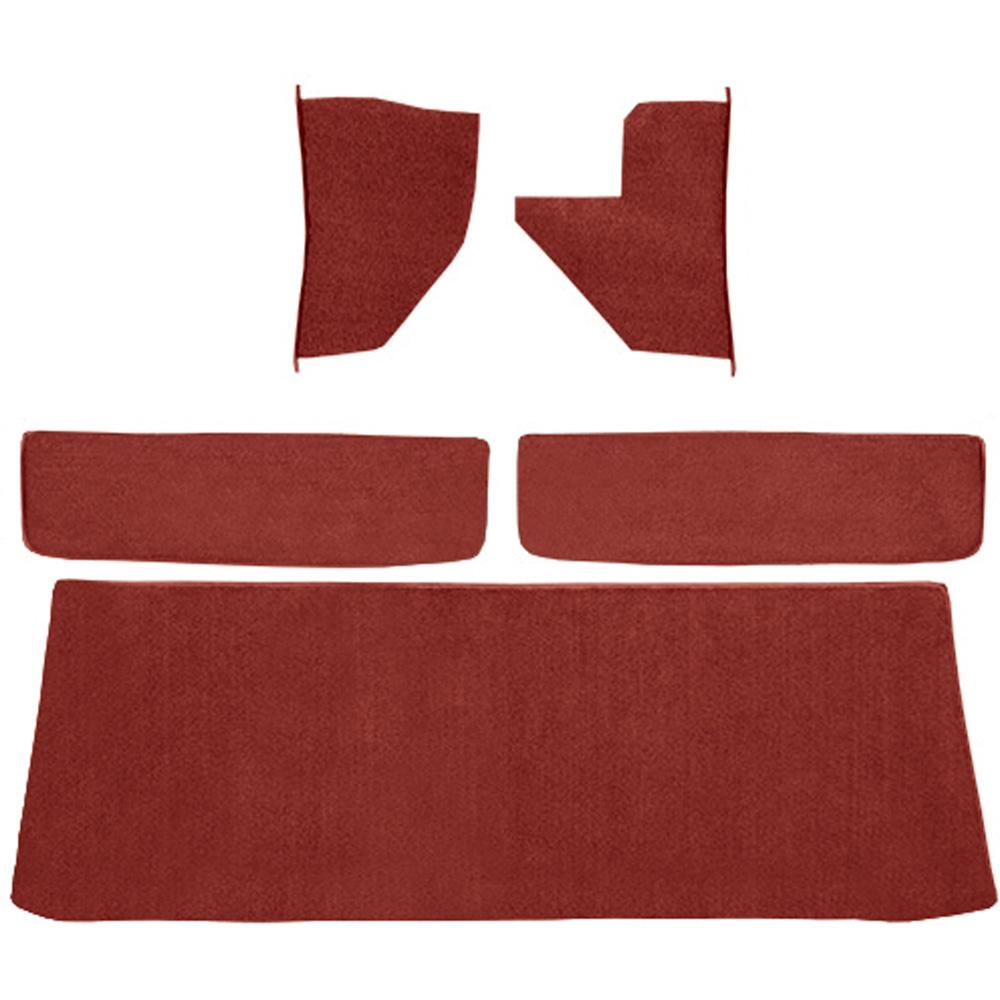 1955-59 Chevrolet/GMC Truck Carpet Accessory Set w/ Rear Cab Wall, Door & Kick Panels Loop Red