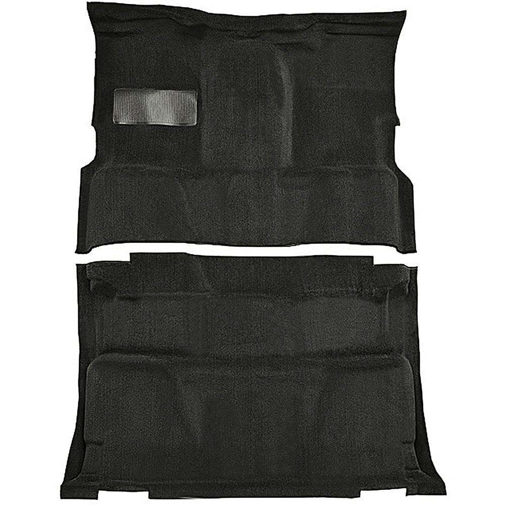 1981-91 Chevrolet, GMC Pickup Crew Cab Molded Vinyl Flooring Set Vinyl Standard Backing Floor Shift 4-Speed 2WD Black