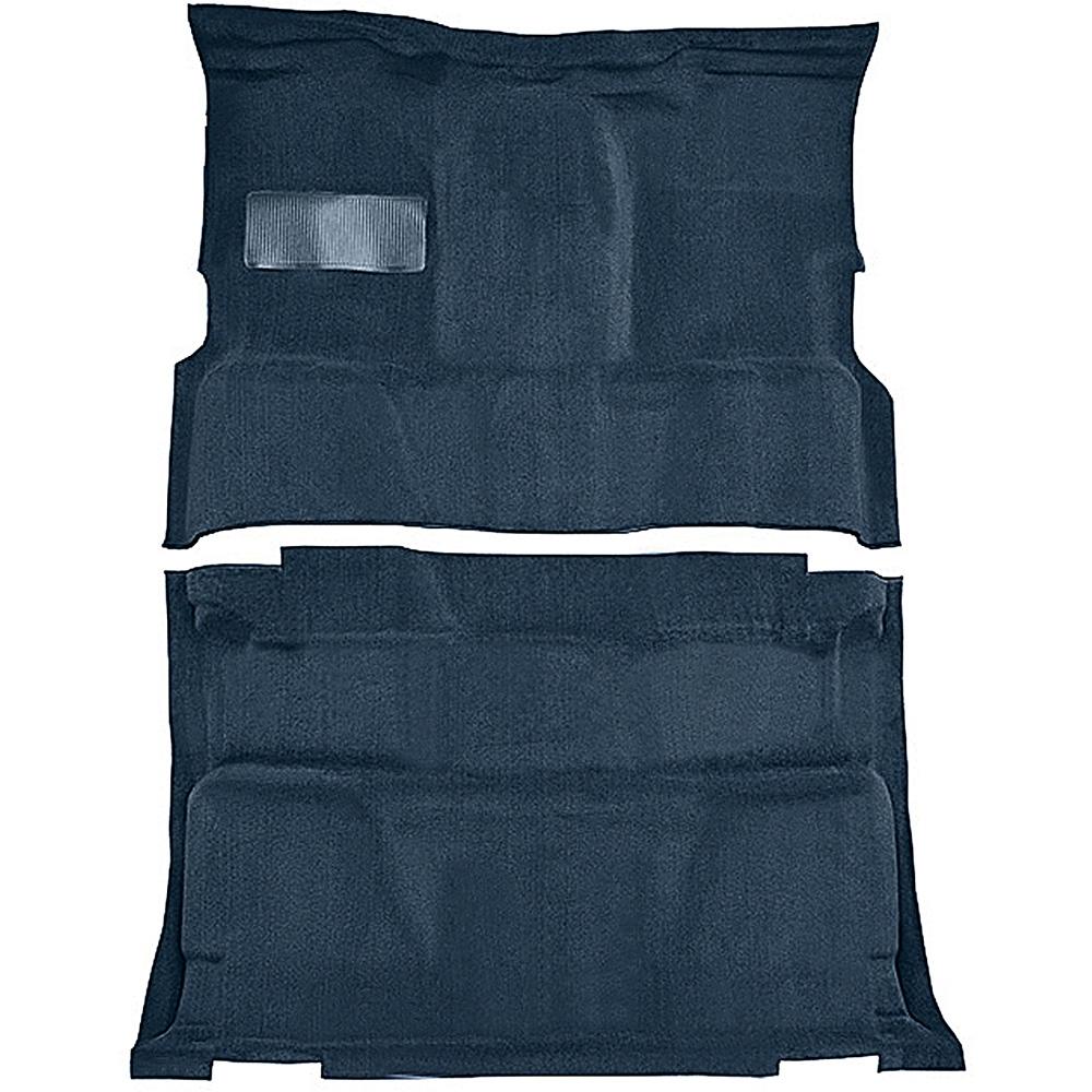 1981-91 Chevrolet, GMC Pickup Crew Cab Molded Vinyl Flooring Set Vinyl Standard Backing Floor Shift 4-Speed 2WD Medium Blue