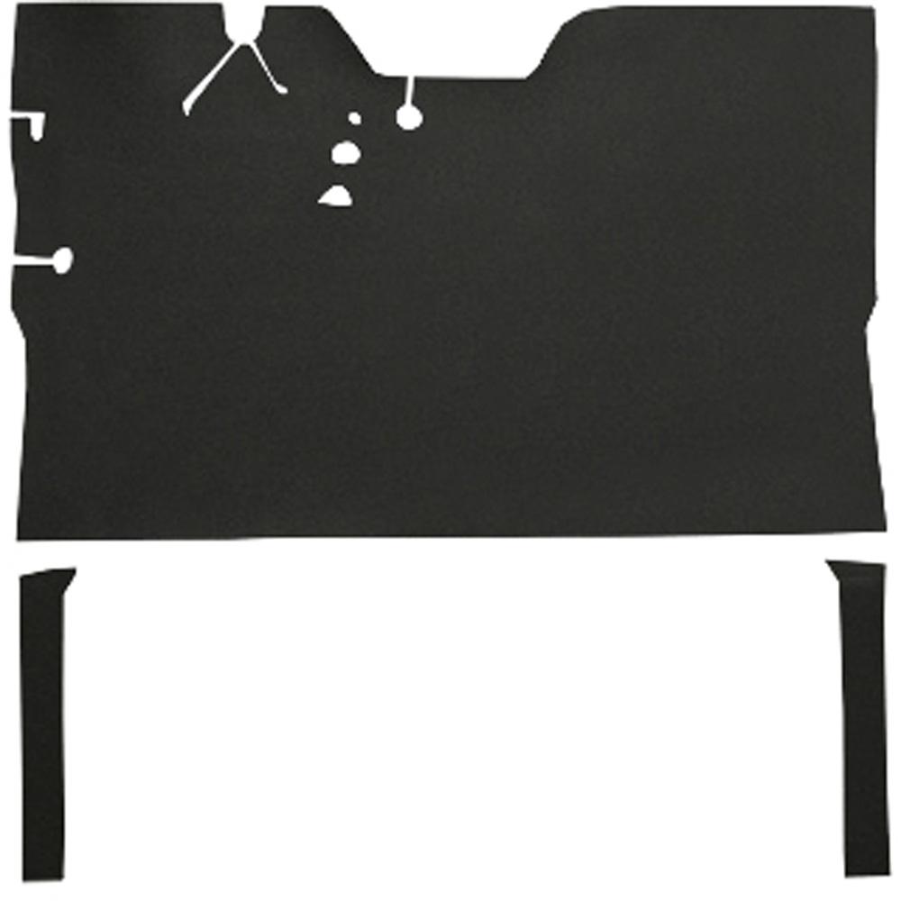 1947-55 Chevrolet, GMC Pickup 1st Series Regular Cab Die-Cut Vinyl Flooring Kit Vinyl Standard Backing w/ Stock Seat Riser Automatic or 3-Speed Manual Low Hump 2WD Black