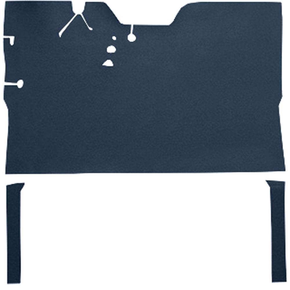 1947-55 Chevrolet, GMC Pickup 1st Series Regular Cab Die-Cut Vinyl Flooring Kit Vinyl Standard Backing w/ Stock Seat Riser Automatic or 3-Speed Manual Low Hump 2WD Medium Blue