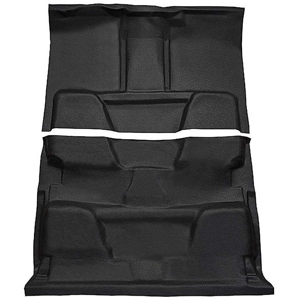 1973-80 Chevrolet, GMC Pickup Crew Cab Molded Vinyl Flooring Kit Vinyl Standard Backing Column Shift Automatic or 3-Speed Manual 2WD Gray