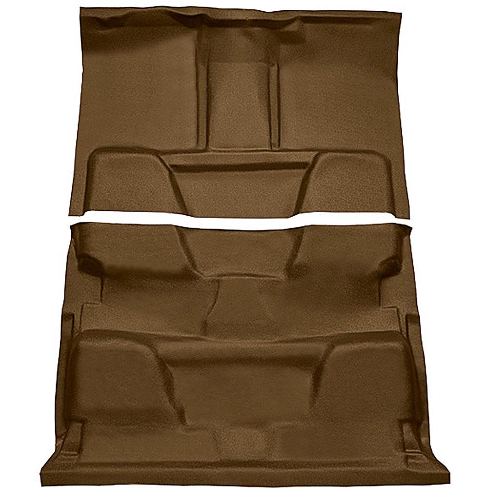1973-80 Chevrolet, GMC Pickup Crew Cab Molded Vinyl Flooring Kit Vinyl Standard Backing Column Shift Automatic or 3-Speed Manual 2WD Beige